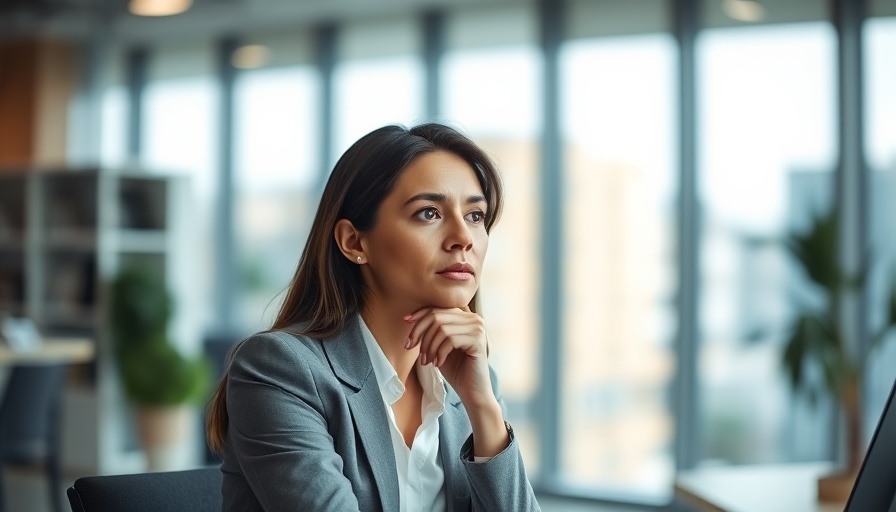 Professional woman contemplating modern CMO marketing strategies.