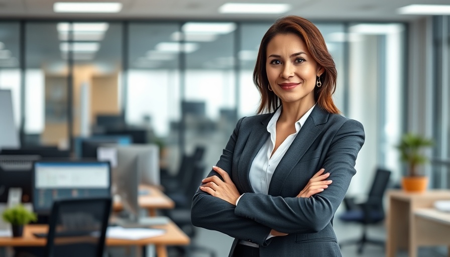Confident professional woman standing in modern office, maximizing Google Maps ranking