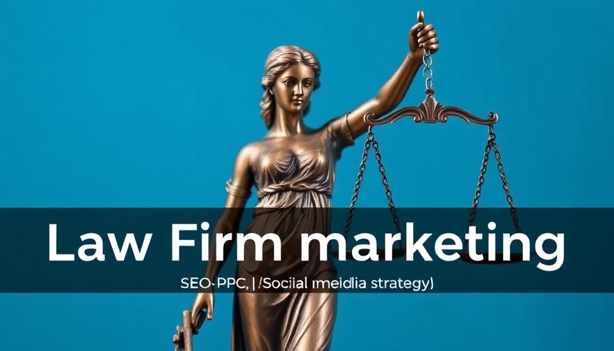 Law Firm Digital Marketing Services promotional image with Lady Justice statue.