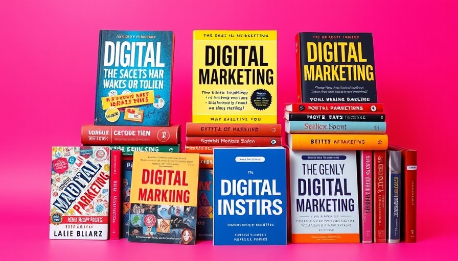 Best Books on Digital Marketing in 2025: colorful covers on a pink backdrop.
