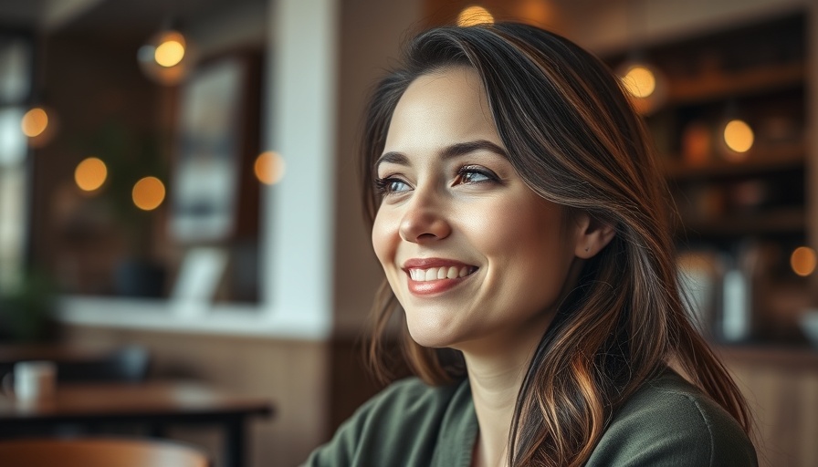 Smiling woman in black and white portrait representing ethics in leadership.