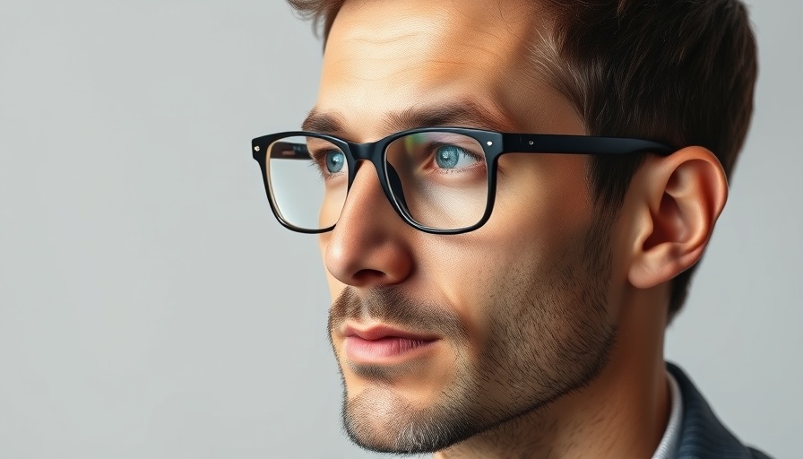 Confident man with glasses, focused expression.