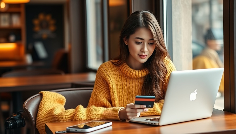 Young woman using laptop and credit card for online shopping, illustrating first-party data digital marketing.