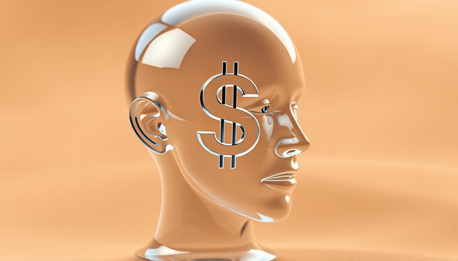 Abstract glass head with dollar sign, symbolizing economy.