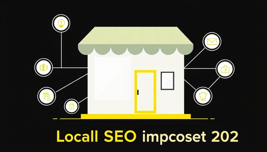 Graphic on the importance of local SEO in 2025 with storefront and icons.