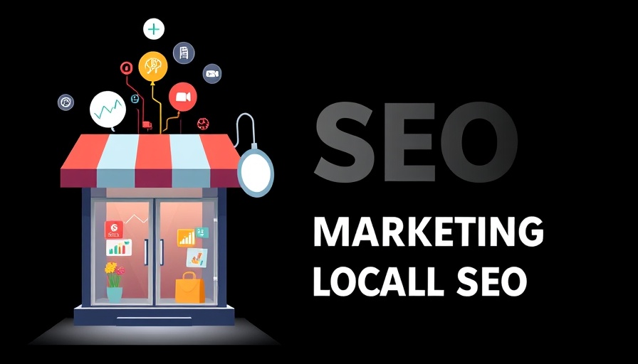 Graphic of local SEO impact with digital storefront and icons.