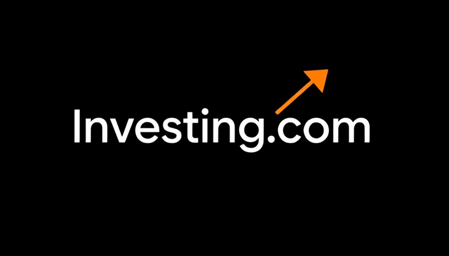 Investing.com logo with rising orange arrow on black background