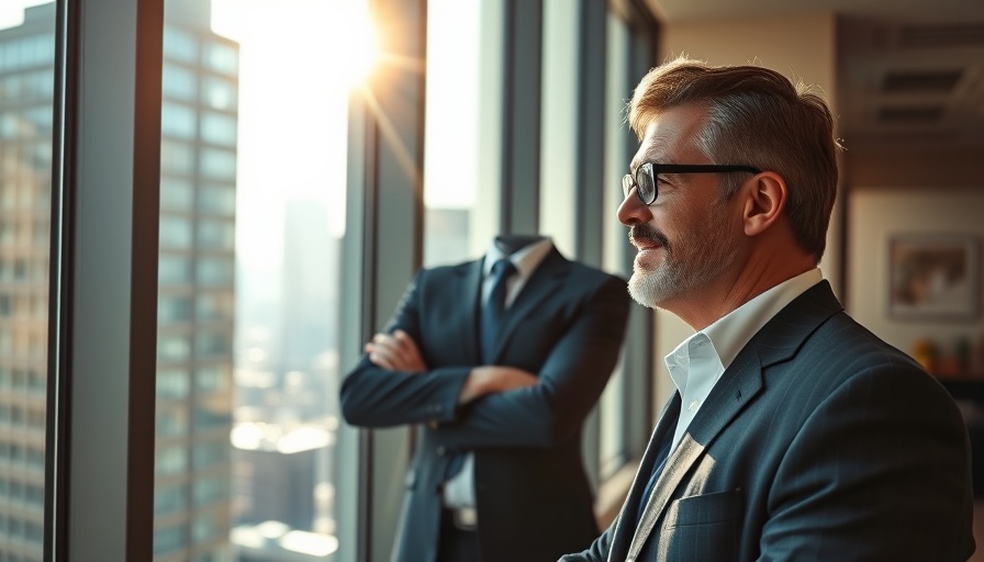 Confident leader gazing out window, mindset shifts for high-performing leaders.