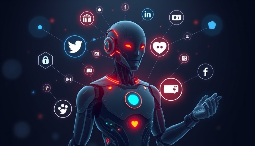 AI revolutionizing digital marketing with connected networks and icons, 2025