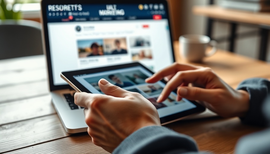 Hands using tablet with laptop: Essential Digital Marketing Tools.