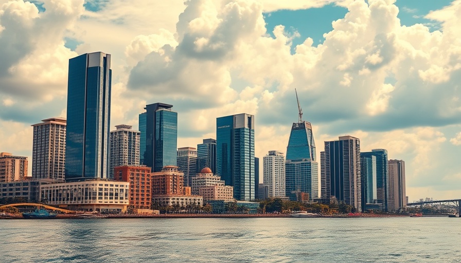 Lagos skyline and waterway under vibrant sky highlighting Nigeria cryptocurrency regulations.