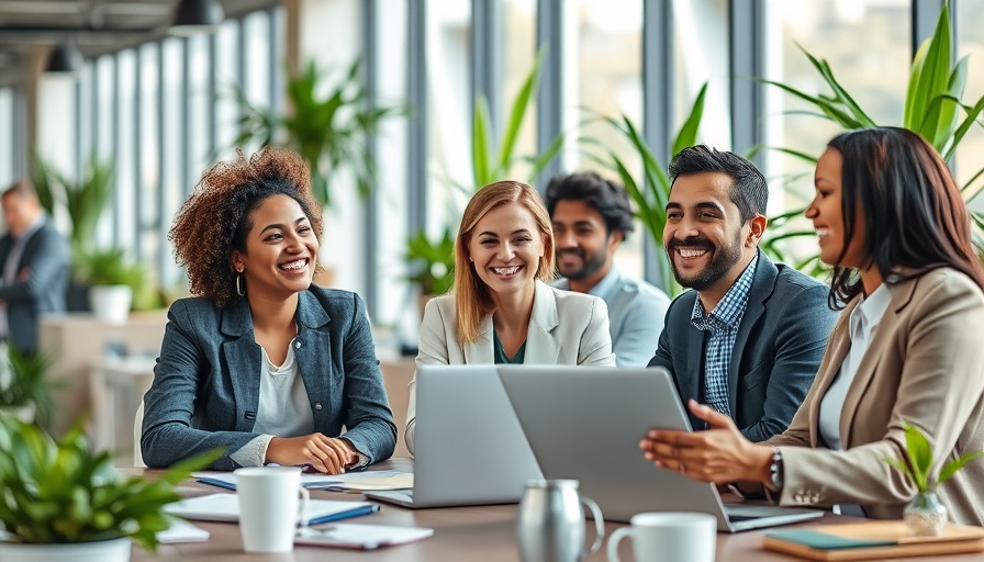 Business people discussing four-day workweek benefits.