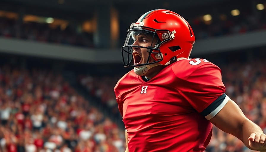 Atlanta Falcons' roster move announcement with a player in red uniform