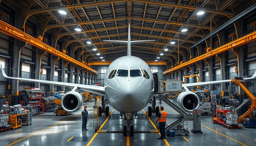 Boeing aircraft assembly line in St. Louis during machinists strike.