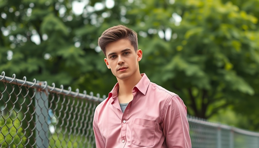 Young artist entrepreneur standing outdoors, showcasing digital marketing confidence.