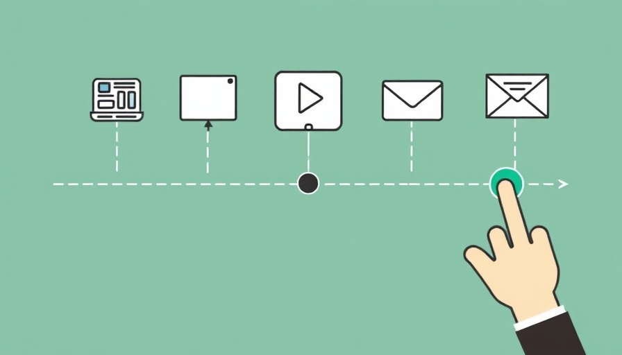 Last-touch attribution timeline illustration with icons.