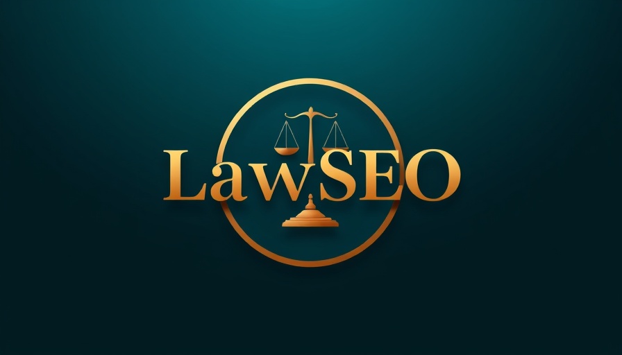 Sophisticated LawSEO logo on dark teal background for SEO for Lawyers Miami.