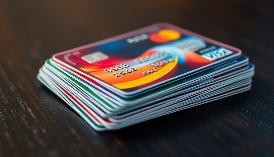 $800 Credit Card Costs depicted by colorful credit cards on a table.
