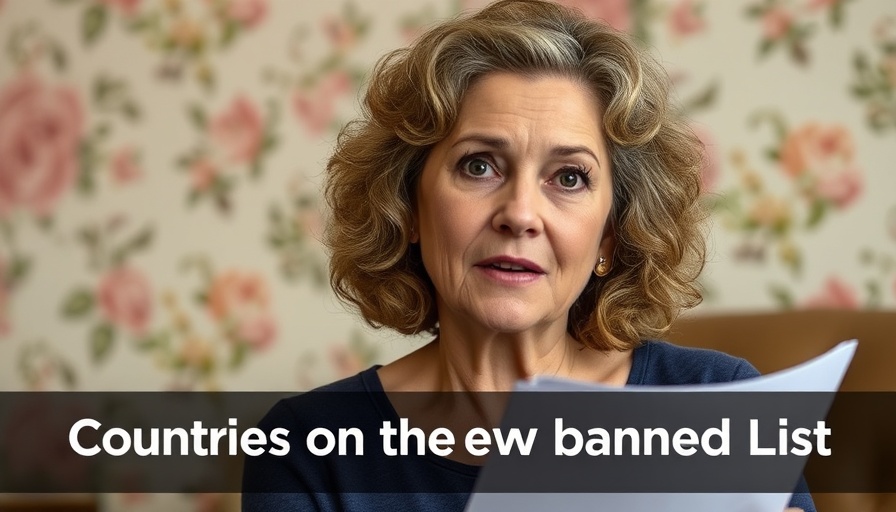 Woman discussing countries on the yellow banned list indoors.