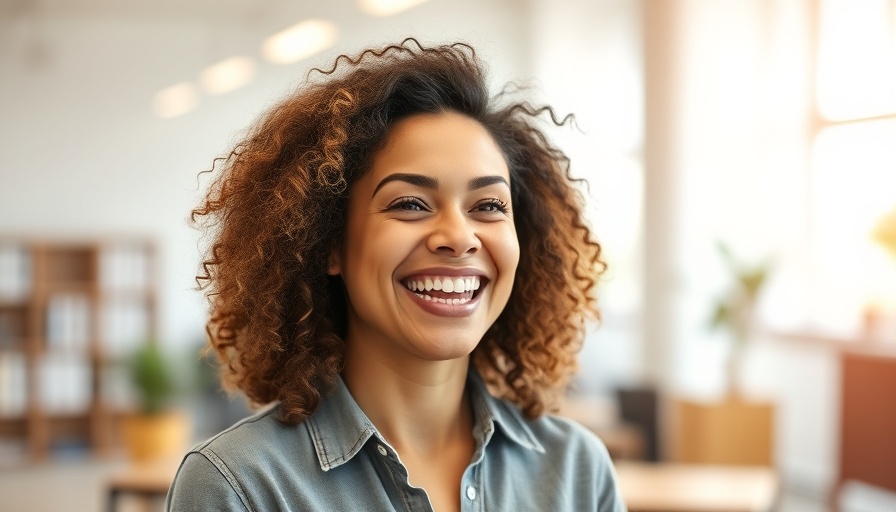 Smiling woman shares green card approval news.