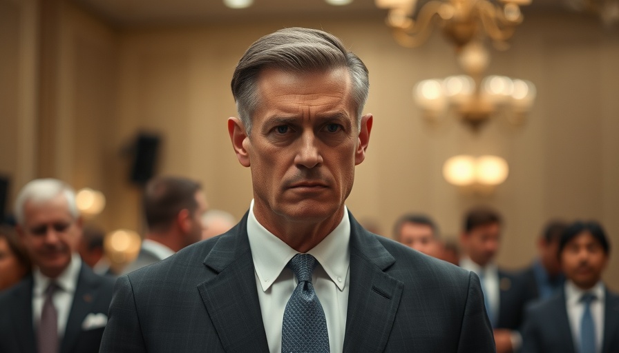 Serious man with intense expression at an event