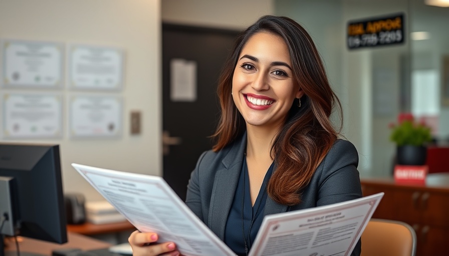 Professional woman discussing U visa approvals in an office.