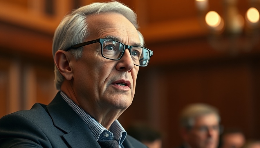 Older man speaking at an event, impact of tariffs on American consumers.