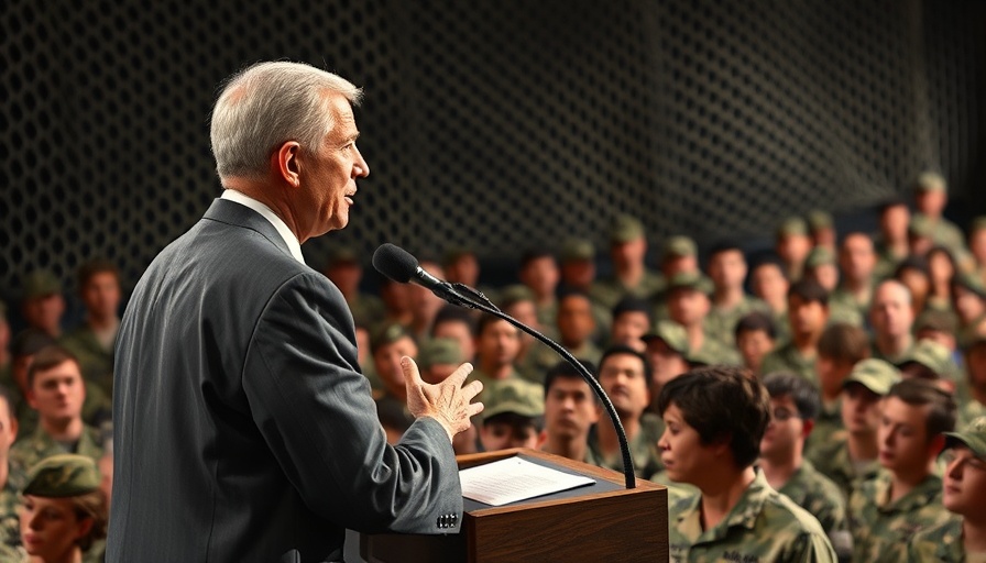 Former President addressing troops, teasing a fourth term.