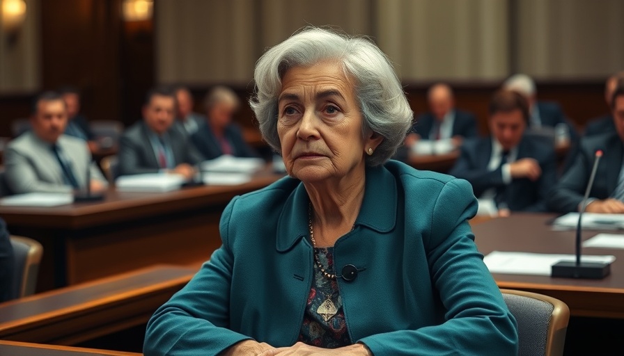 Republican Budget Cuts Impact: Elderly woman in conference setting.
