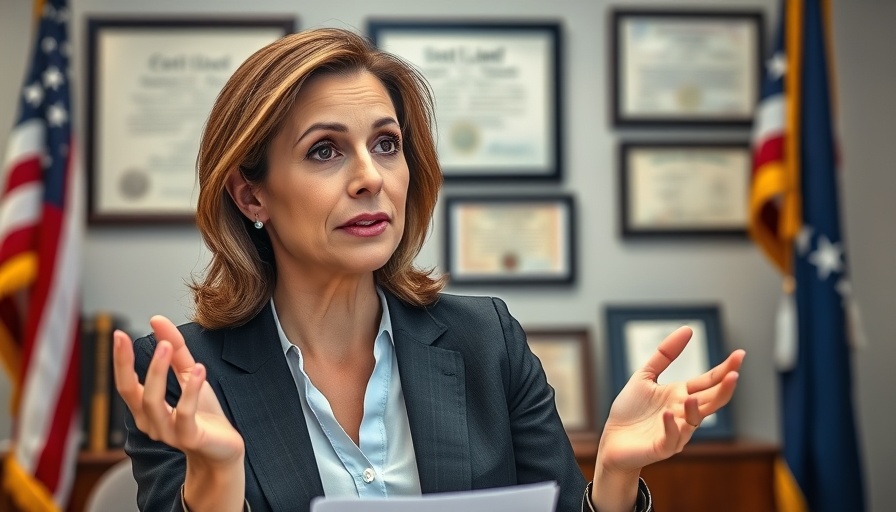 Professional woman explaining new ICE quota policy in an office setting.