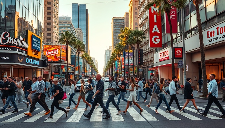 Impact of Immigration on US Cities shown through diverse city street.