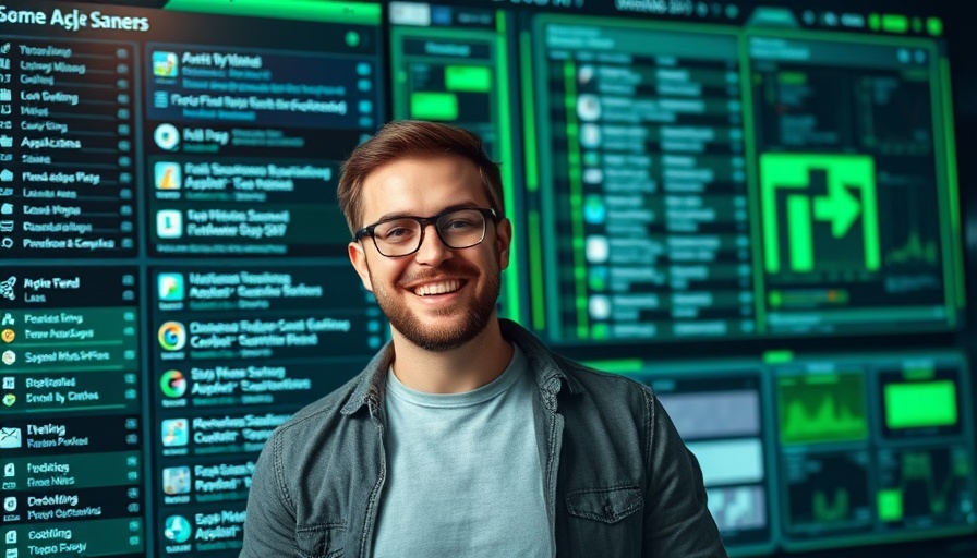 Enthusiastic presenter with AI software options for law firms