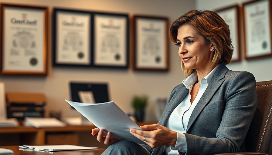 Businesswoman discussing Registry Act Amnesty in office.