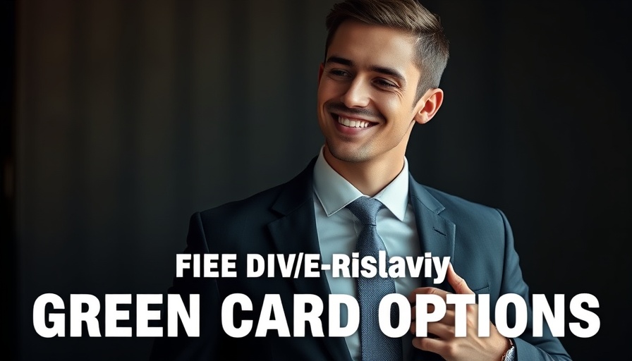 Green card options for startup founders highlighted by a confident businessman.