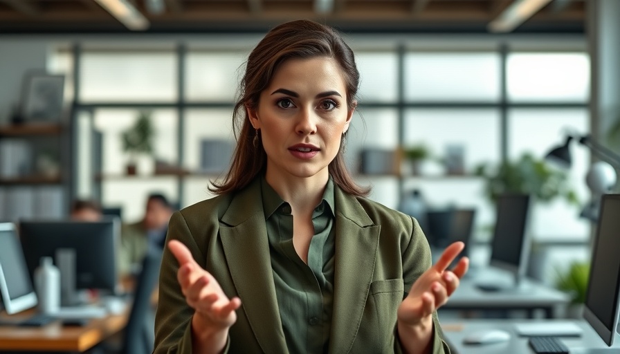 Focused woman discussing immigration mistakes in a professional office.
