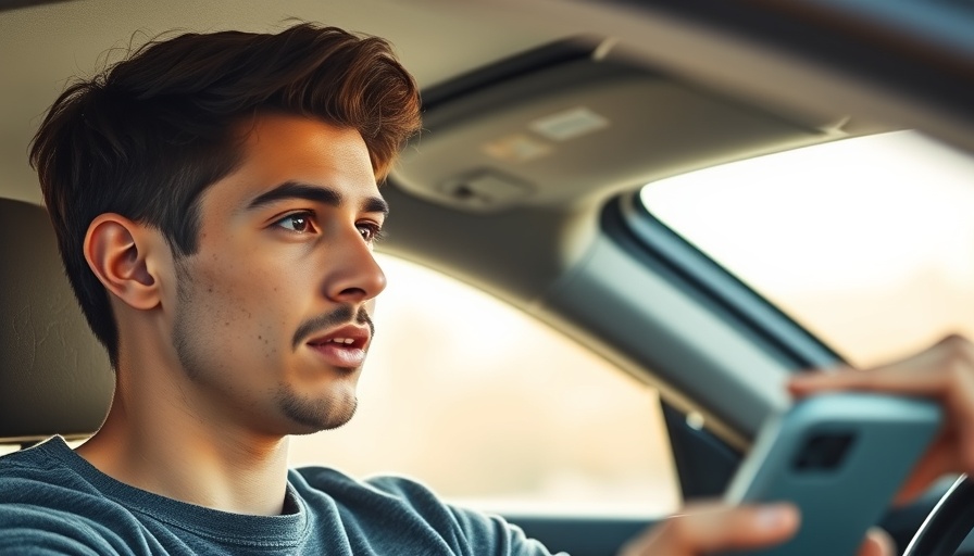 Young man discussing buying a 7-Eleven for US Visa in a car.