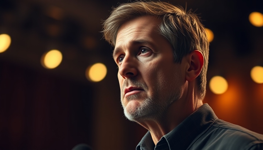 Focused man on stage poised to speak about deploying federal troops to combat crime.