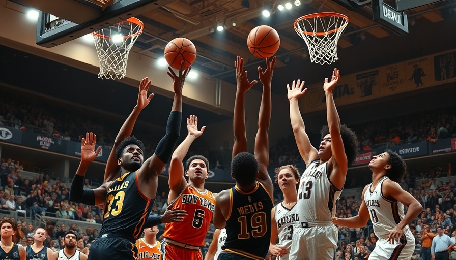 Intense basketball game scene related to Top 250 Fantasy Basketball Rankings for 2025-26.