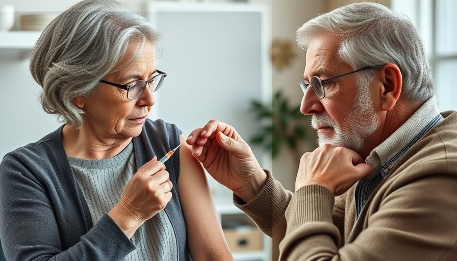 Enhanced flu vaccine for seniors: senior woman receiving vaccination.