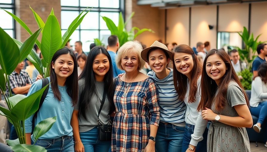 Caroline van der Plas with tuinbouwstudenten at an event.