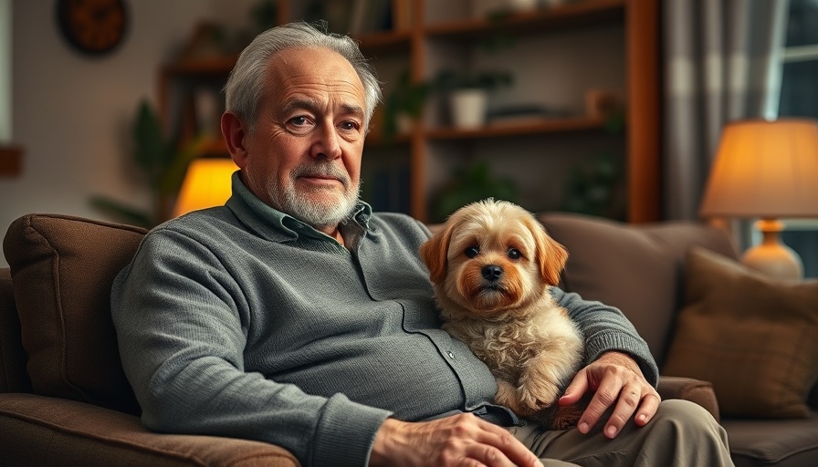 Elderly man with a dog, reflecting on pet insurance exclusions.