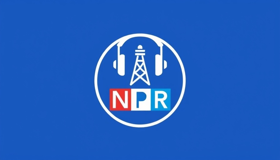 Minimalistic NPR logo on a blue background.