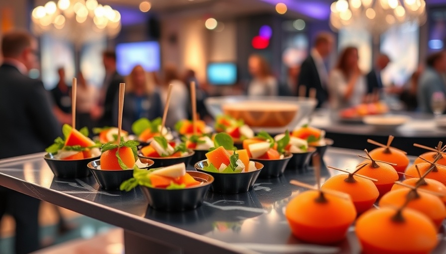 Sustainable events appetizers on display at a modern gathering.