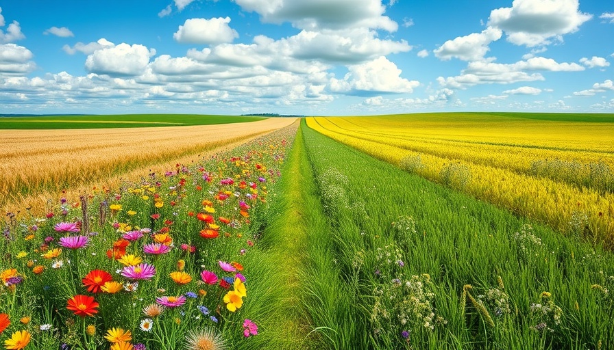 Vibrant meadow showcasing nature-inclusive behavior in companies.