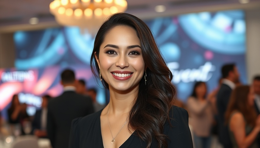 Elegant woman embodying work-life balance, confident at an event.