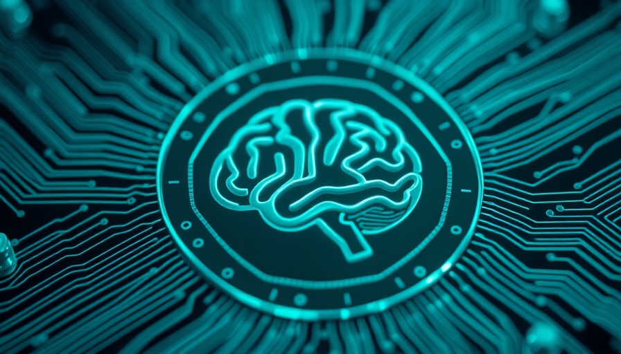 Futuristic AI microchip with brain pattern, symbolic of AI in HR.