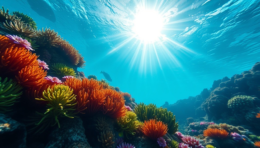Underwater view showing marine life with sunlight, related to Antarctica Methane Leaks.