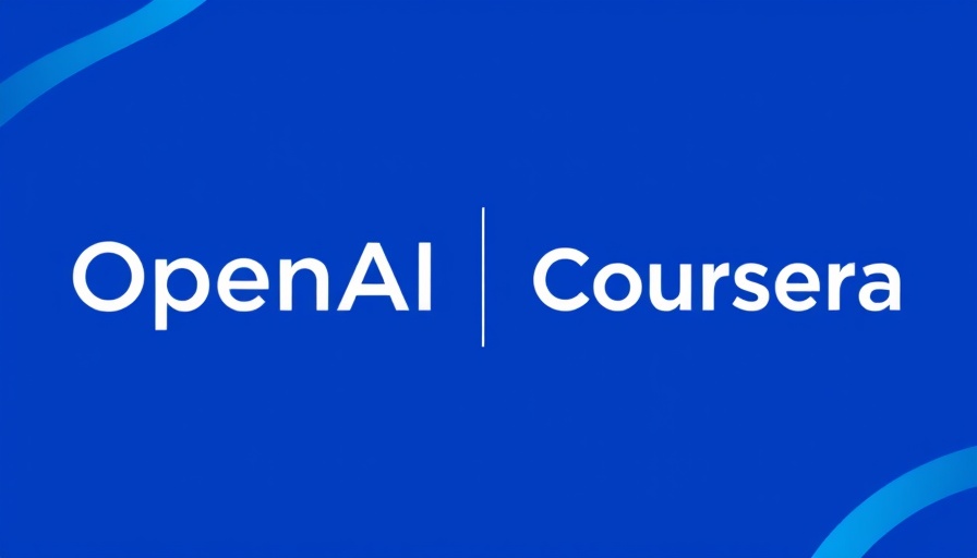 OpenAI and Coursera logos on blue background, symbolizing integration