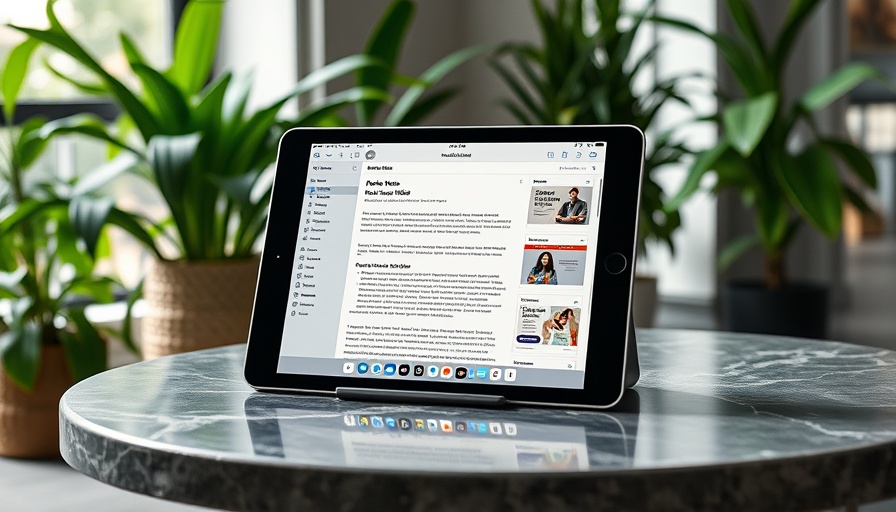 Tablet displaying Apple Notes for productivity tips.