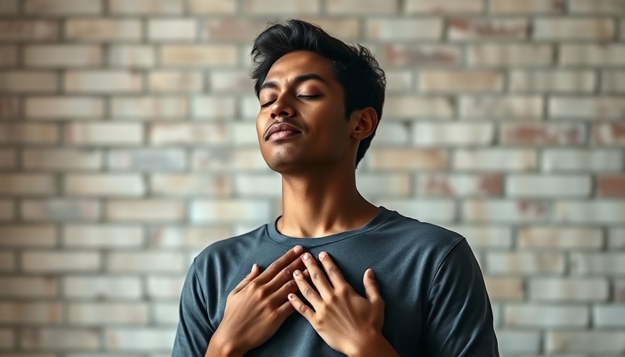 Mindful practice for opening up to painful emotions, serene expression.